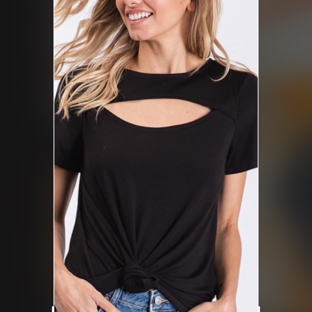 Black Cut Out Top